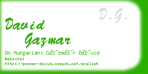 david gazmar business card